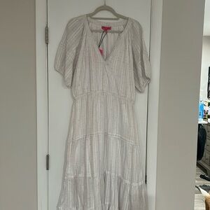 Betsy Johnson Long White Maxi Dress XL